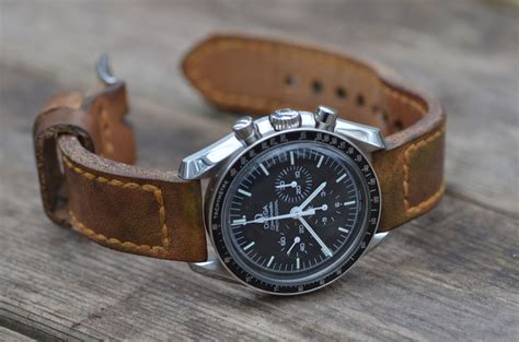 omega watch with leather strap